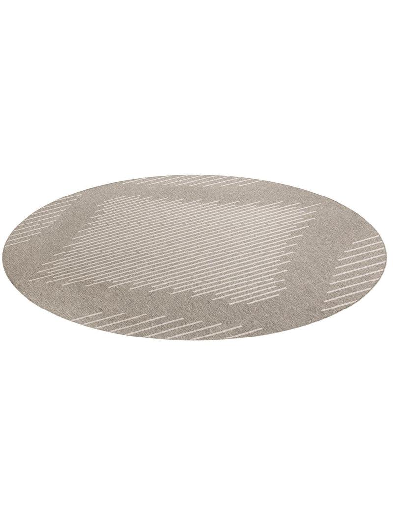 Urban Terrace Collection Area Rug -  Chelsea (Gray) Round Gray  lifestyle 13