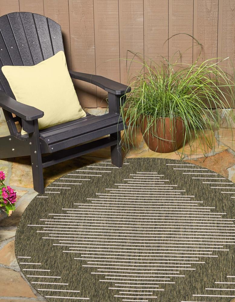 Urban Terrace Collection Area Rug -  Chelsea (Green) Round Green  lifestyle 0