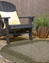Urban Terrace Collection Area Rug -  Chelsea (Green) Round Green  lifestyle 2
