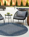 Urban Terrace Collection Area Rug -  Chelsea (Blue) Round Blue  lifestyle 2