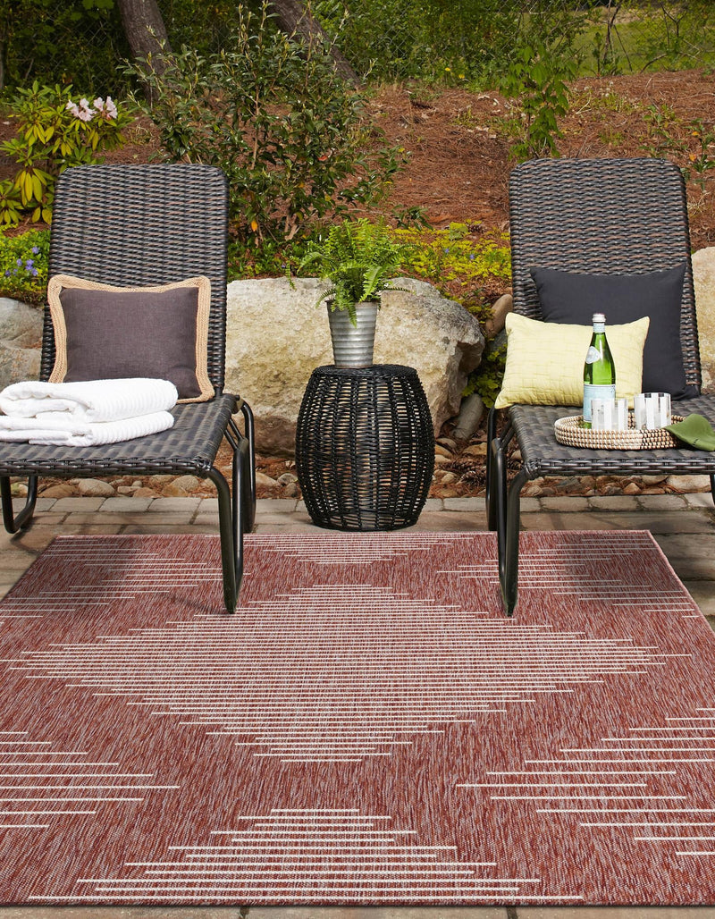 Urban Terrace Collection Area Rug -  Chelsea (Rust Red) Rectangle Rust Red  lifestyle 2
