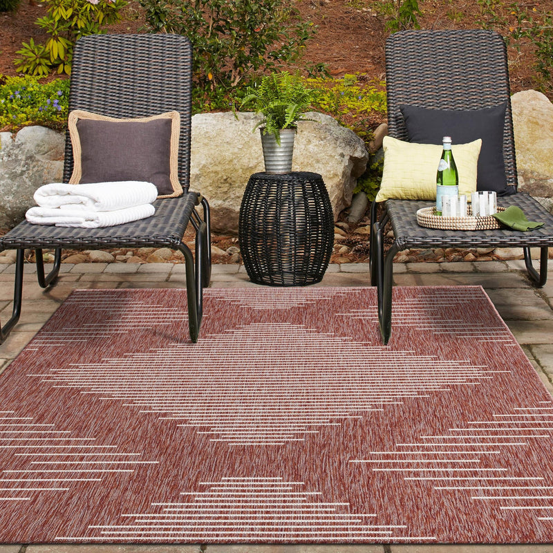 Urban Terrace Collection Area Rug -  Chelsea (Rust Red) Rectangle Rust Red  lifestyle 15
