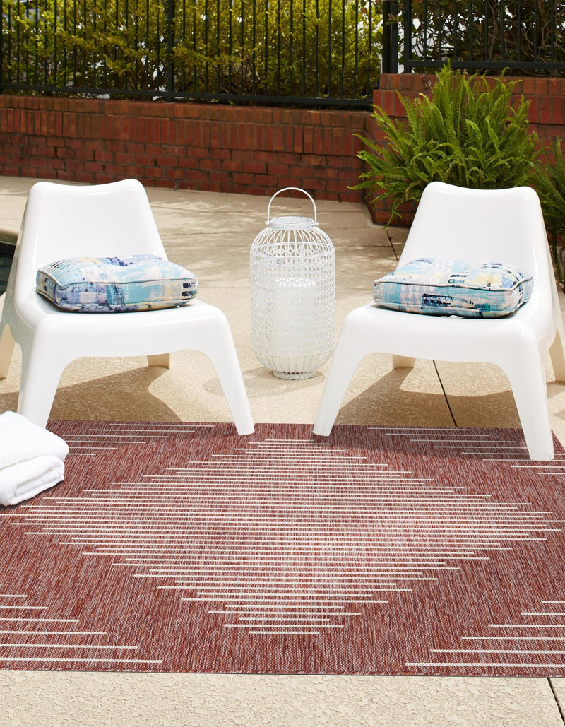 Urban Terrace Collection Area Rug -  Chelsea (Rust Red) Square Rust Red  lifestyle 5