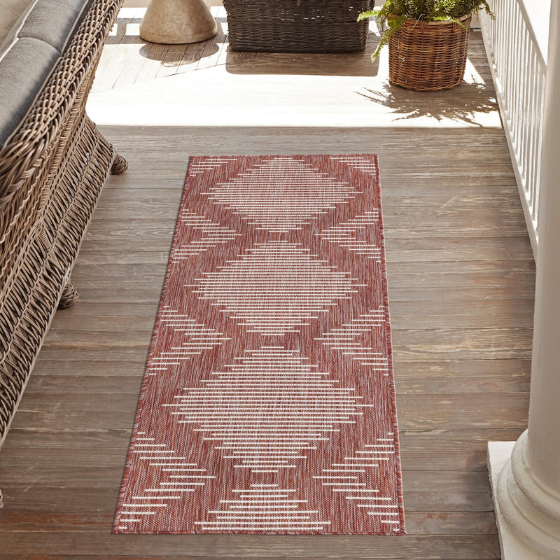 Urban Terrace Collection Area Rug -  Chelsea (Rust Red) Runner Rust Red  lifestyle 13