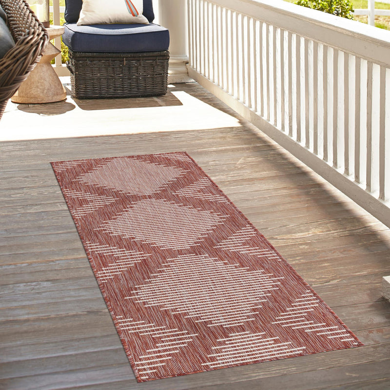 Urban Terrace Collection Area Rug -  Chelsea (Rust Red) Runner Rust Red  lifestyle 14