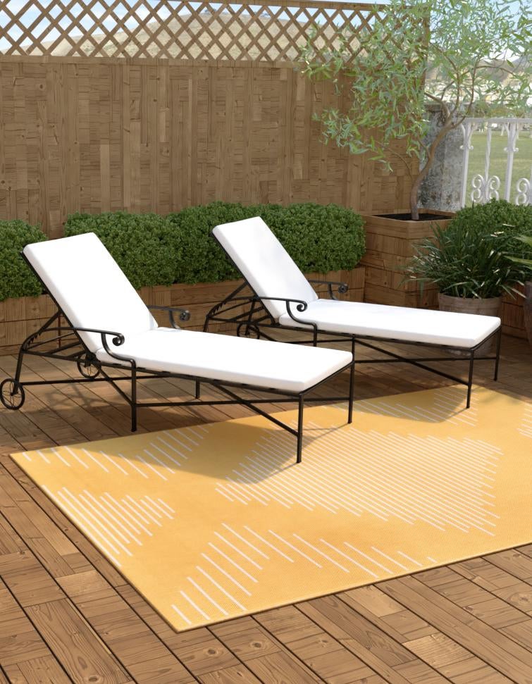 Urban Terrace Collection Area Rug -  Chelsea (Yellow) Rectangle Yellow  lifestyle 0
