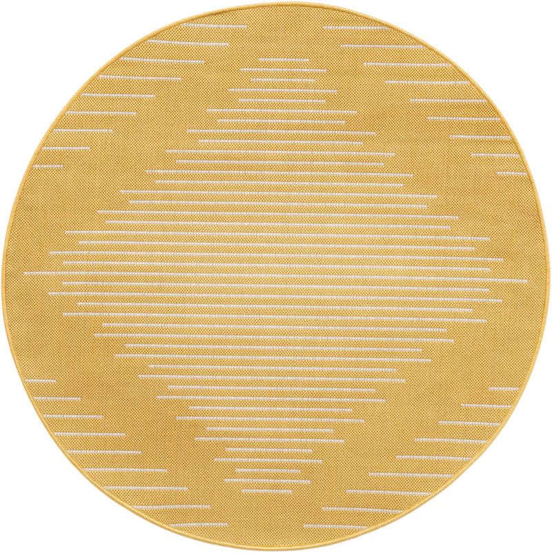 Urban Terrace Collection Area Rug -  Chelsea (Yellow) Round Yellow Main