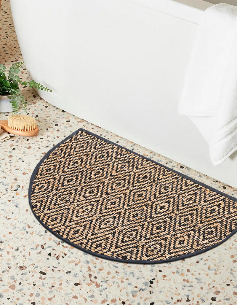 Woven Seaside Jute Collection Area Rug - Marina Hearth Black  lifestyle 65