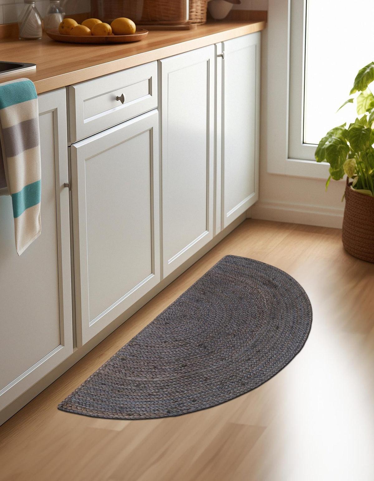 Woven Seaside Jute Collection Area Rug - Savannah (Gray) Hearth Gray  lifestyle 32