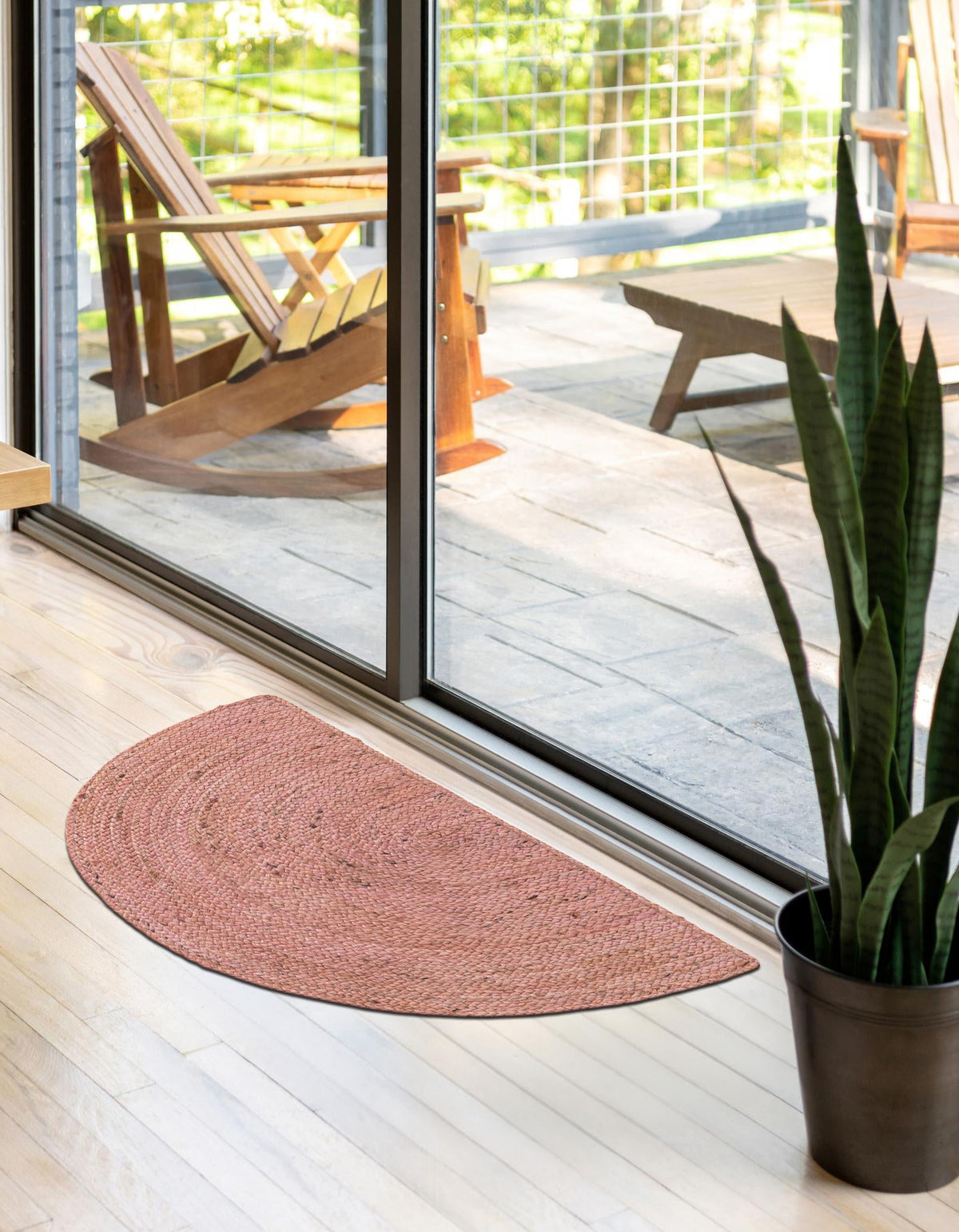 Woven Seaside Jute Collection Area Rug - Savannah (Light Pink) Hearth Light Pink  lifestyle 32