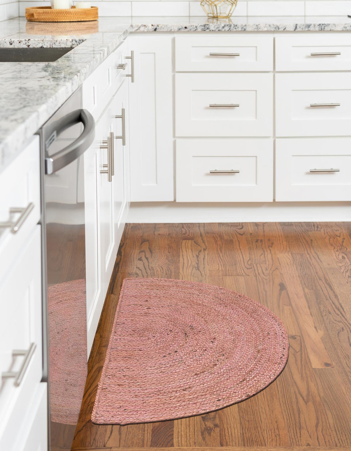 Woven Seaside Jute Collection Area Rug - Savannah (Light Pink) Hearth Light Pink  lifestyle 62