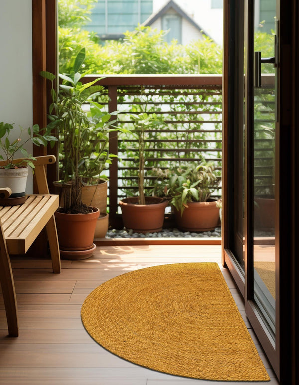Woven Seaside Jute Collection Area Rug - Savannah (Yellow) Hearth Yellow  lifestyle 39