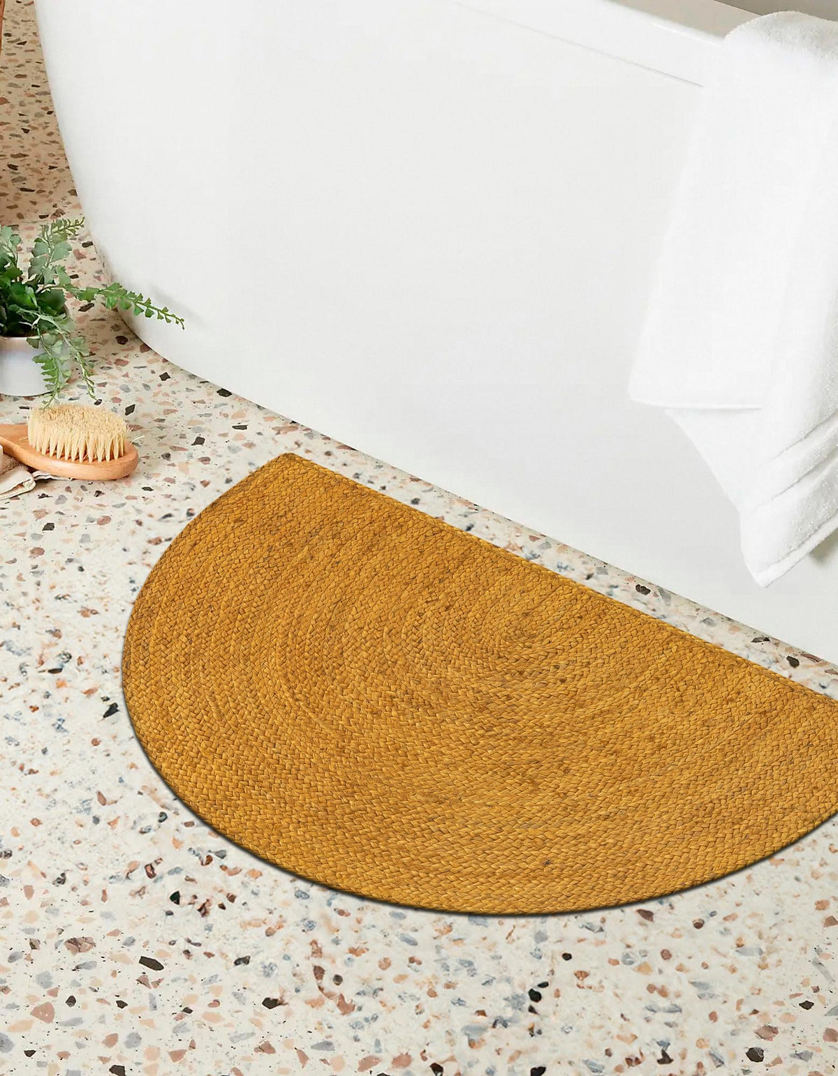Woven Seaside Jute Collection Area Rug - Savannah (Yellow) Hearth Yellow  lifestyle 44
