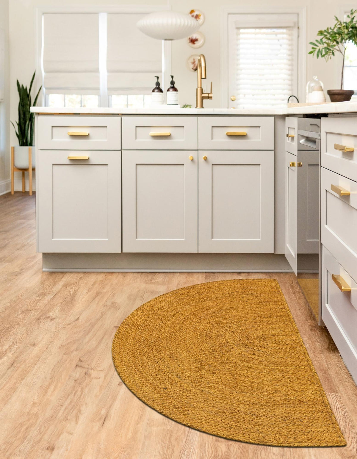 Woven Seaside Jute Collection Area Rug - Savannah (Yellow) Hearth Yellow  lifestyle 48