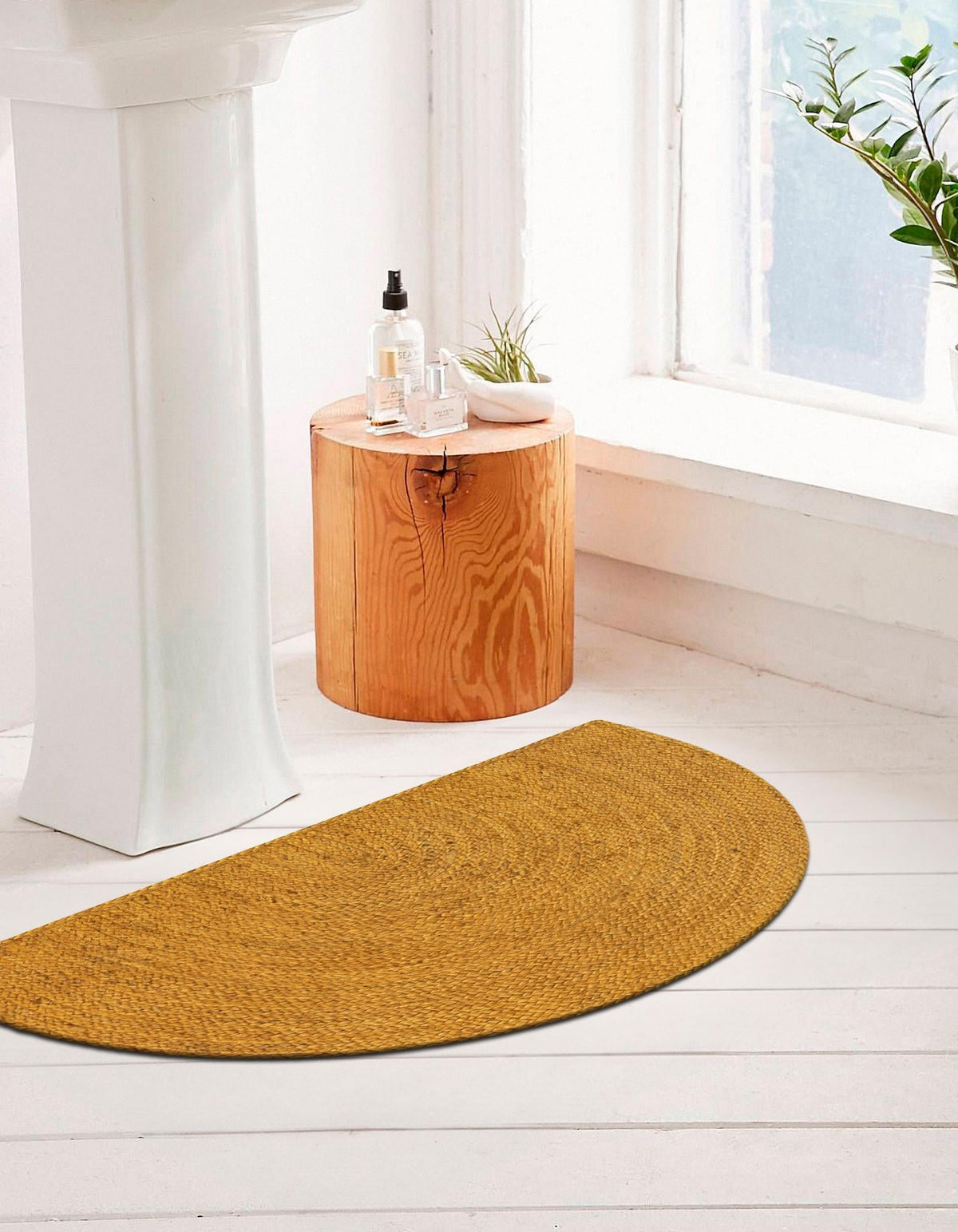 Woven Seaside Jute Collection Area Rug - Savannah (Yellow) Hearth Yellow  lifestyle 60