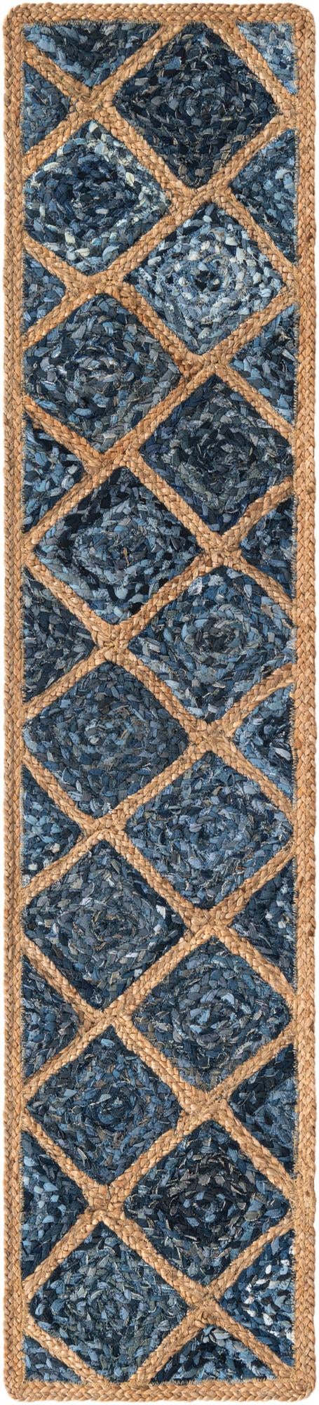 Woven Seaside Jute Collection Area Rug - Marina Table Runner Blue  lifestyle 83