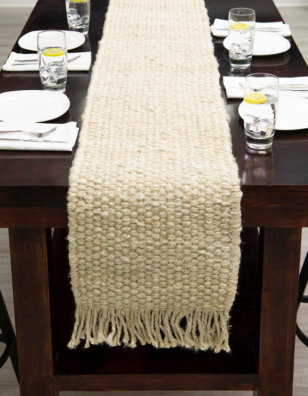 Coastal Weave Jute Collection Area Rug - Seashore Table Runner Ivory  lifestyle 75