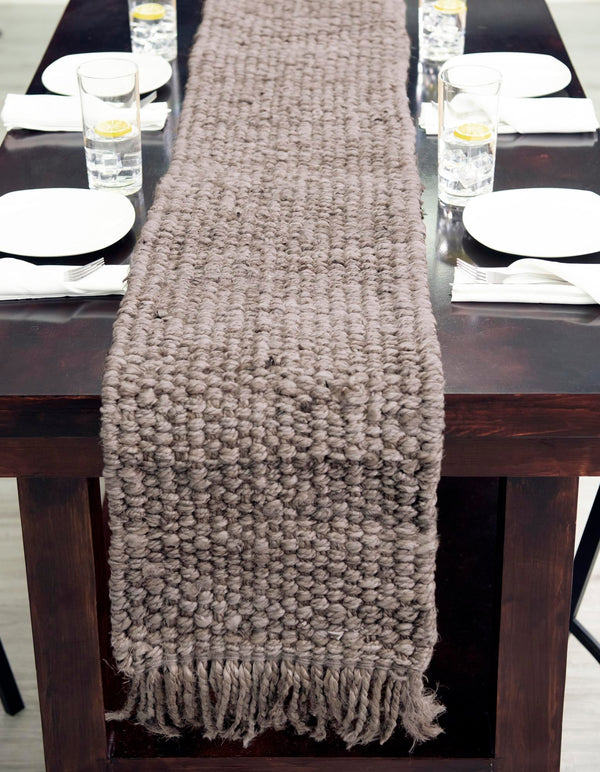 Coastal Weave Jute Collection Area Rug - Seashore Table Runner Gray  lifestyle 77