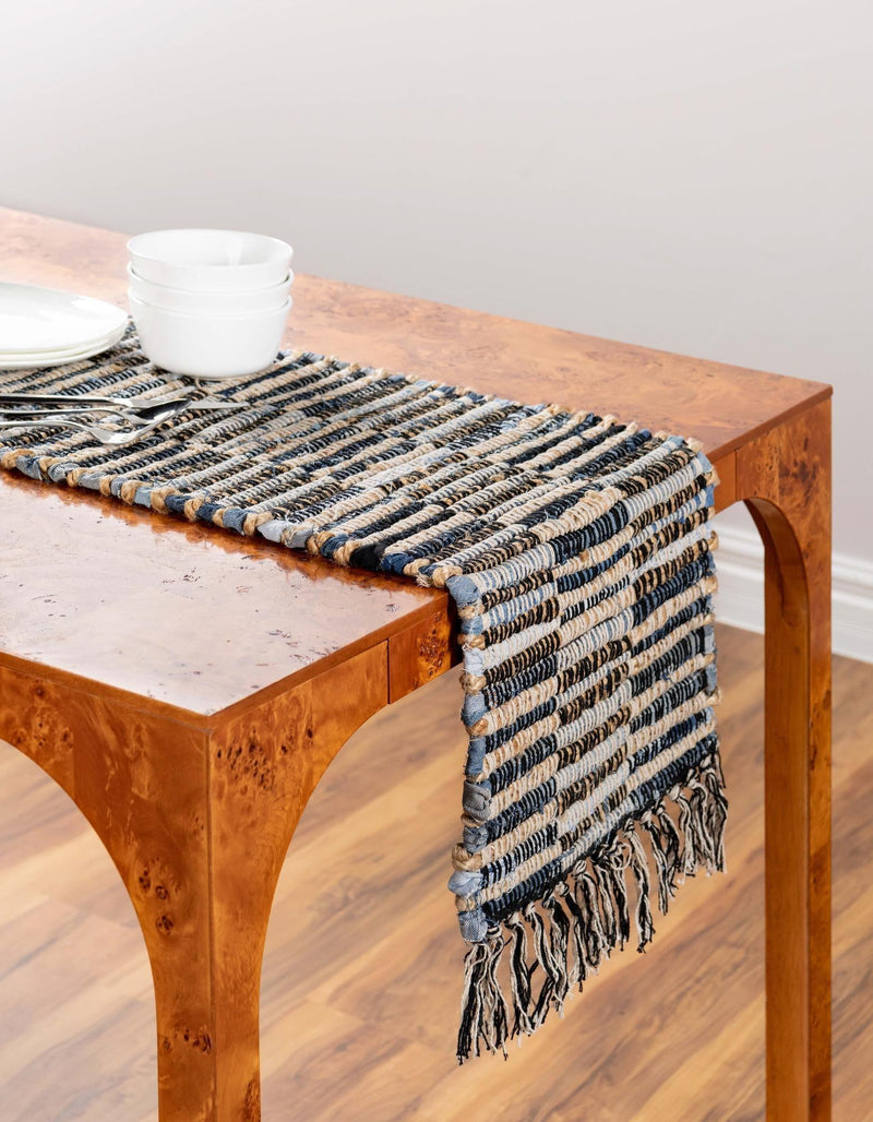 Osian Looms Collection Area Rug - Osian Table Runner Dark Gray  lifestyle 33