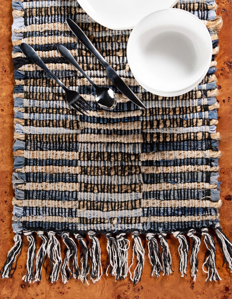 Osian Looms Collection Area Rug - Osian Table Runner Dark Gray  lifestyle 36