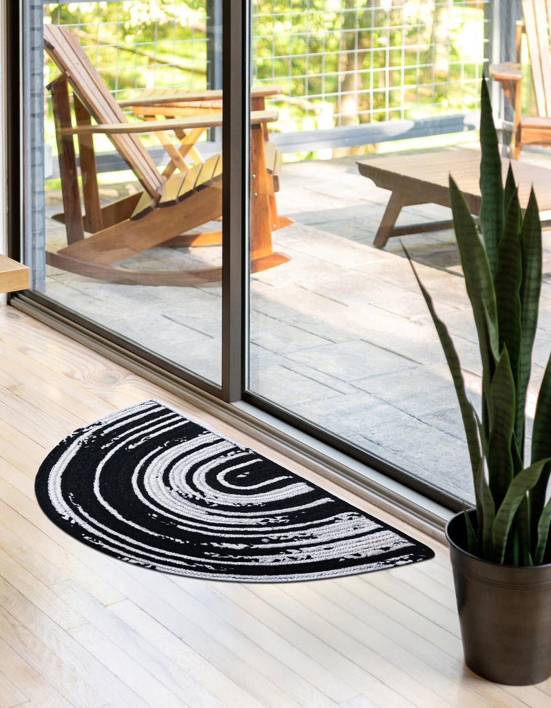 Woven Udaipur Collection Area Rug - Jaipur Hearth Black and White  lifestyle 17