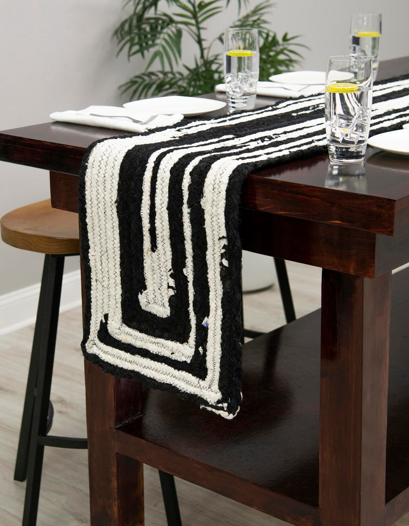 Woven Udaipur Collection Area Rug - Jaipur Table Runner Black and White  lifestyle 18