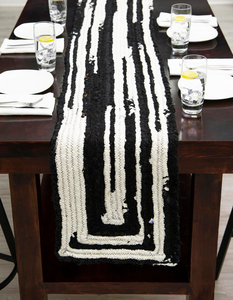 Woven Udaipur Collection Area Rug - Jaipur Table Runner Black and White  lifestyle 23