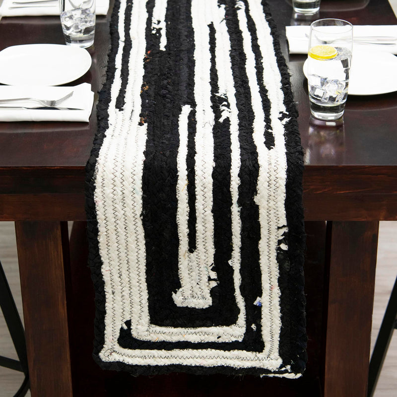 Woven Udaipur Collection Area Rug - Jaipur Table Runner Black and White  lifestyle 60