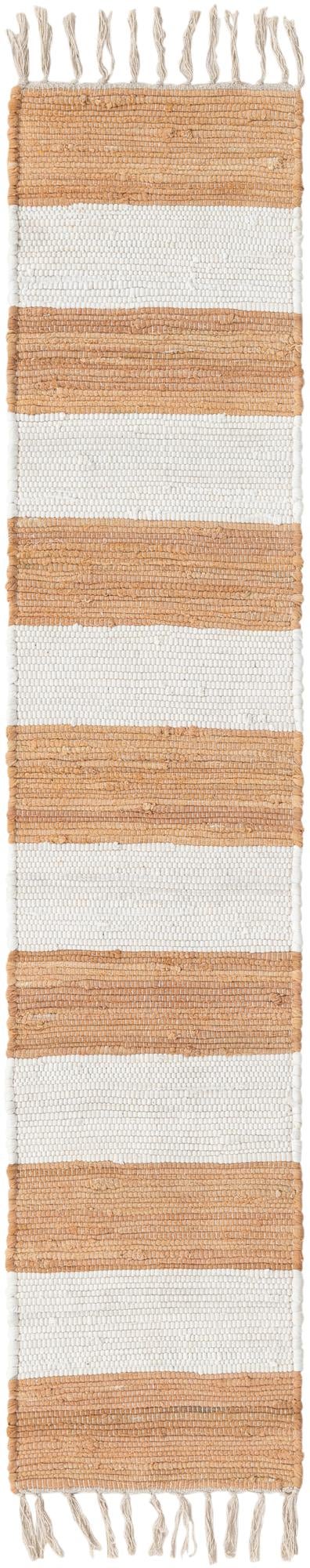 Tassel Trail Collection Area Rug - Pathway (Beige) Table Runner Beige  lifestyle 24