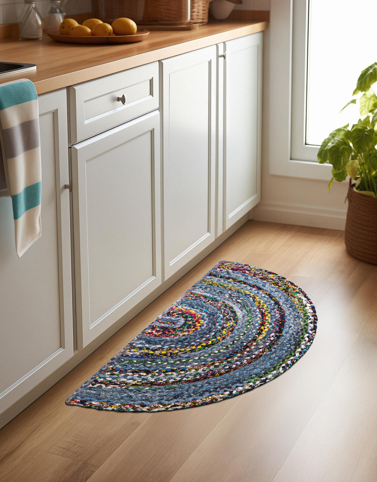 Woven Udaipur Collection Area Rug - Sahara Hearth Blue and Multi  lifestyle 96