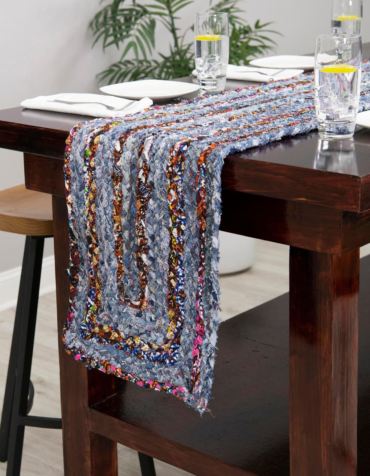 Woven Udaipur Collection Area Rug - Sahara Table Runner Blue and Multi  lifestyle 143