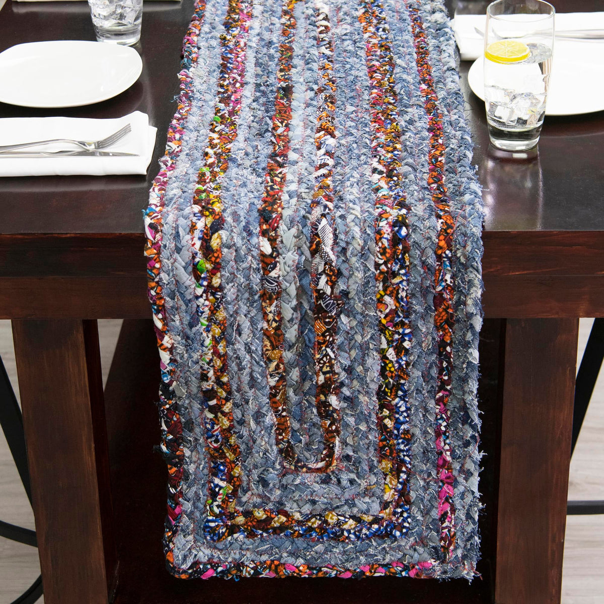 Woven Udaipur Collection Area Rug - Sahara Table Runner Blue and Multi  lifestyle 148