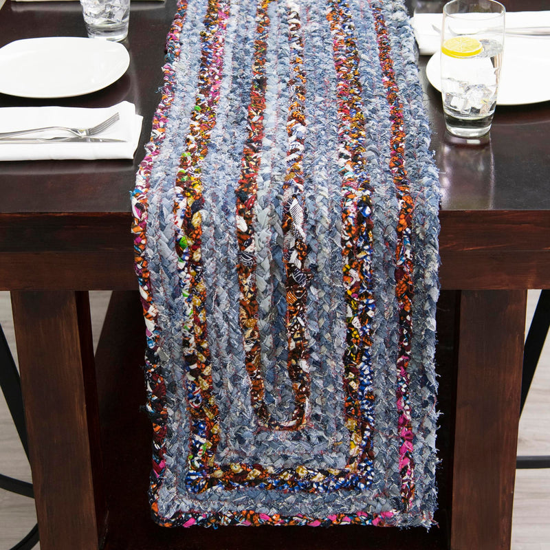 Woven Udaipur Collection Area Rug - Sahara Table Runner Blue and Multi  lifestyle 148