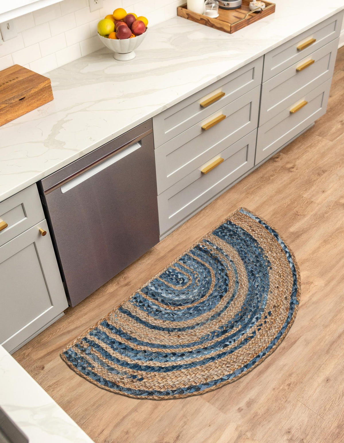 Woven Udaipur Collection Area Rug - Sahara Hearth Blue and Natural  lifestyle 41