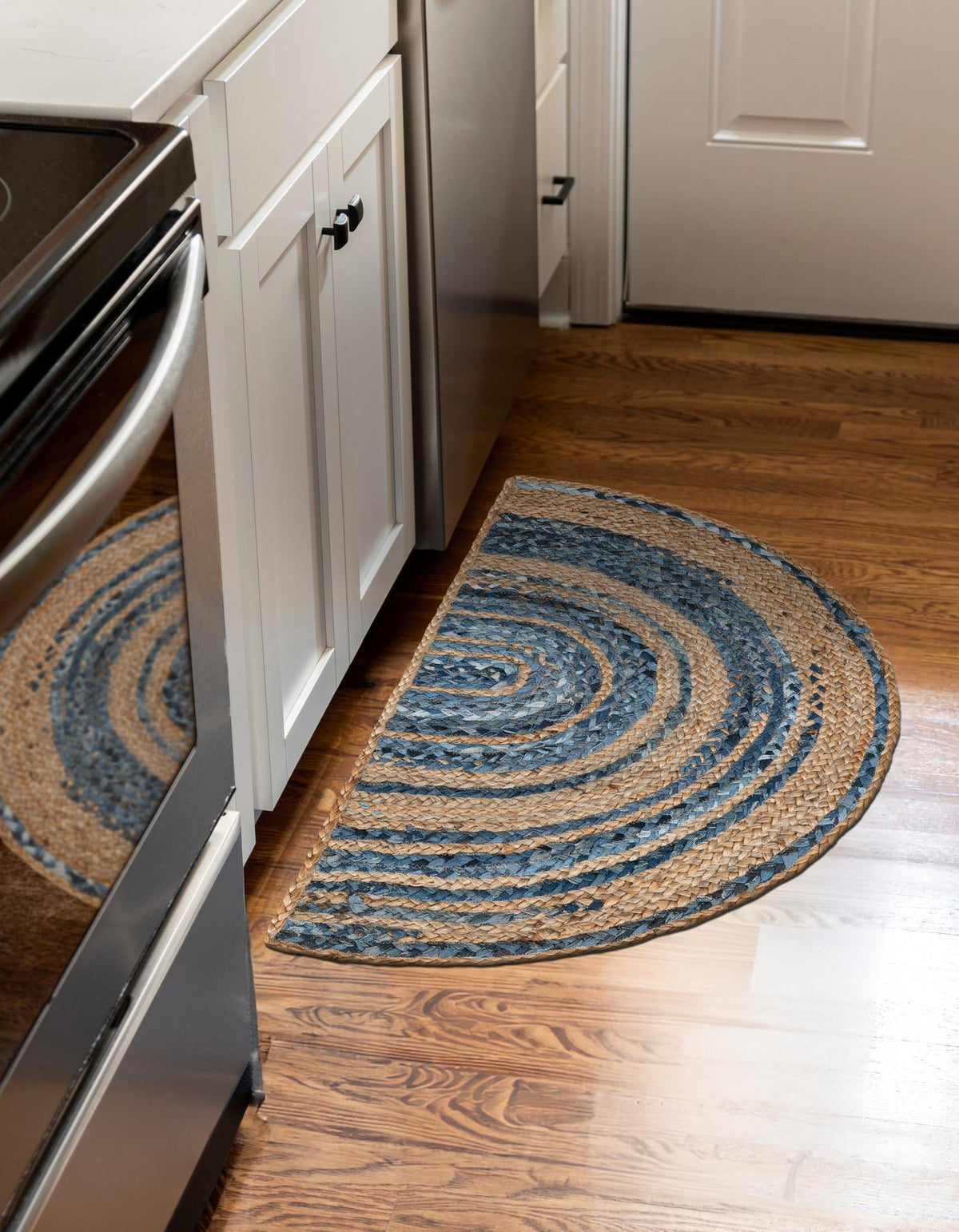 Woven Udaipur Collection Area Rug - Sahara Hearth Blue and Natural  lifestyle 76