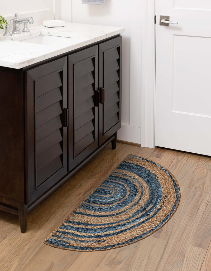 Woven Udaipur Collection Area Rug - Sahara Hearth Blue and Natural  lifestyle 83