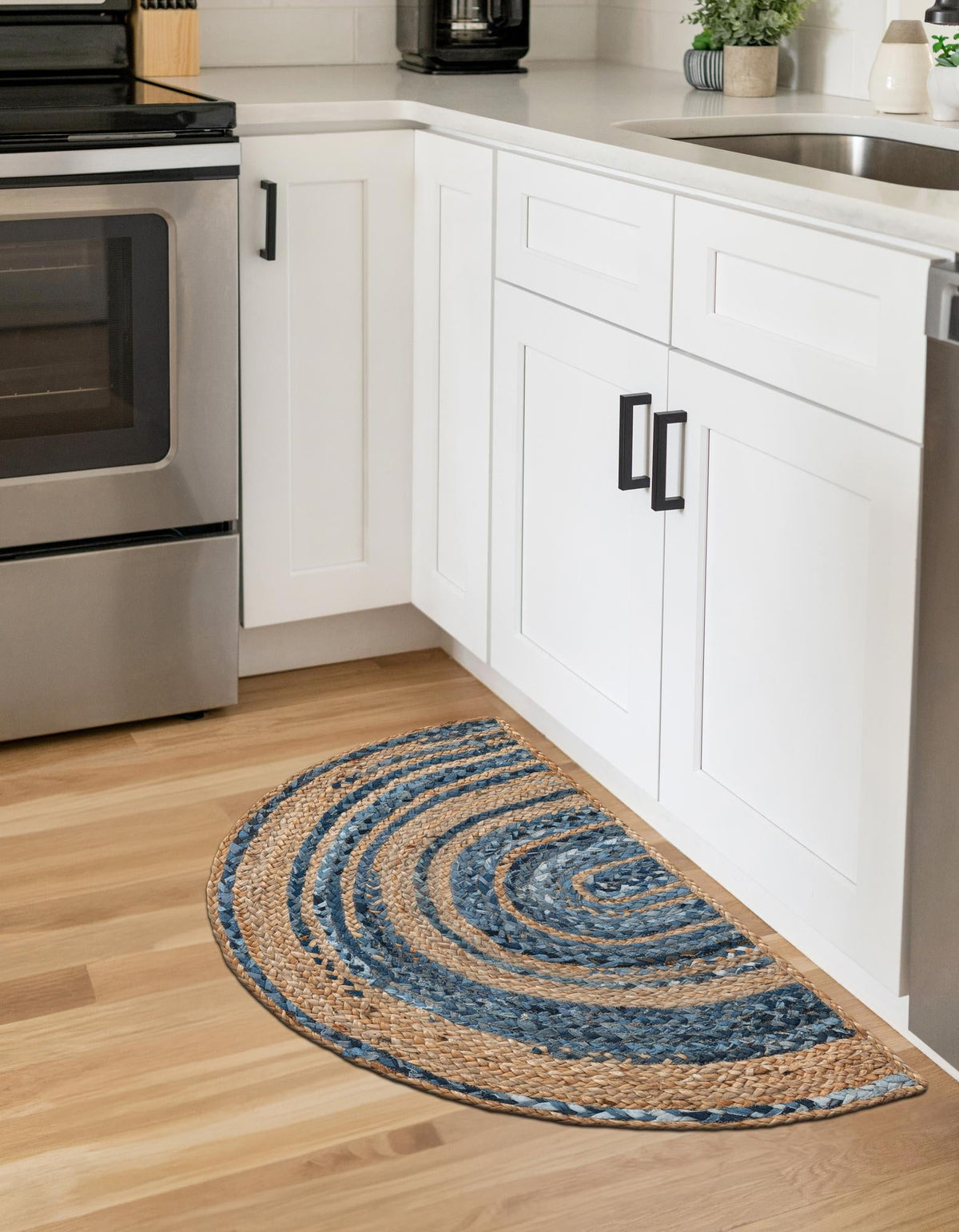 Woven Udaipur Collection Area Rug - Sahara Hearth Blue and Natural  lifestyle 103