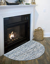 Zigzag Marina Collection Area Rug - HarborStripes Hearth Denim  lifestyle 94
