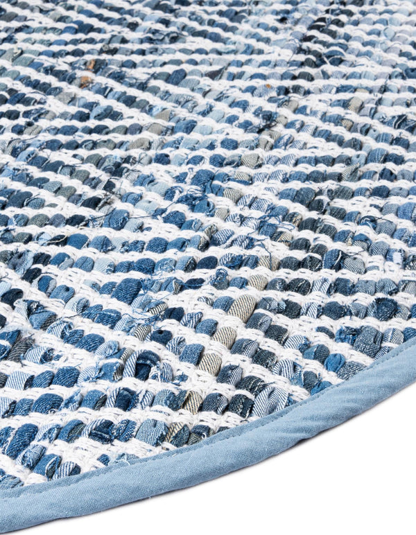 Zigzag Marina Collection Area Rug - HarborStripes Hearth Denim  lifestyle 154
