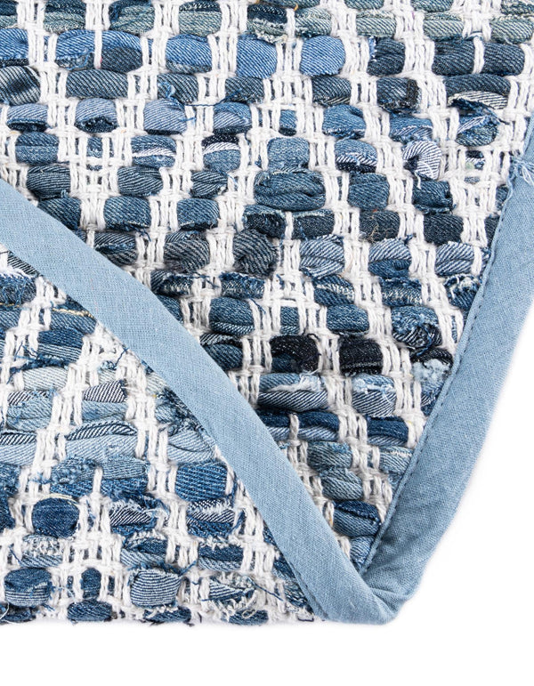Zigzag Marina Collection Area Rug - HarborStripes Hearth Denim  lifestyle 159