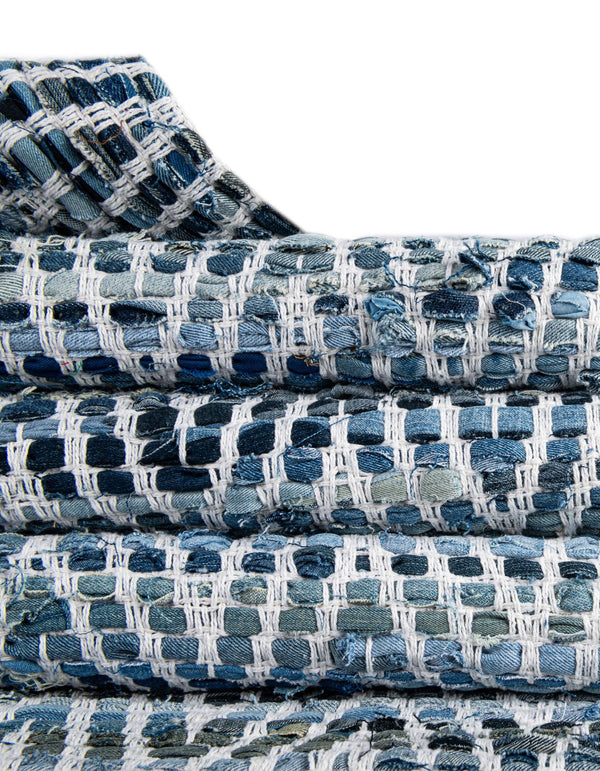 Zigzag Marina Collection Area Rug - HarborStripes Hearth Denim  lifestyle 170