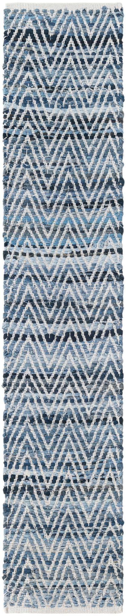Zigzag Marina Collection Area Rug - HarborStripes Table Runner Denim  lifestyle 61