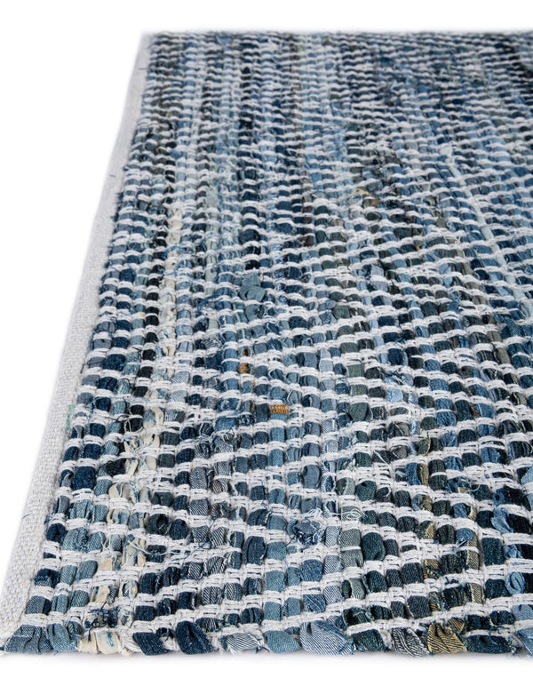 Zigzag Marina Collection Area Rug - HarborStripes Table Runner Denim  lifestyle 116