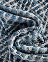 Zigzag Marina Collection Area Rug - HarborStripes Table Runner Denim  lifestyle 122