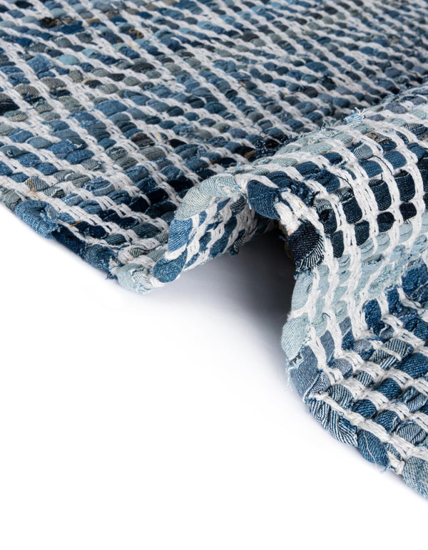 Zigzag Marina Collection Area Rug - HarborStripes Table Runner Denim  lifestyle 134