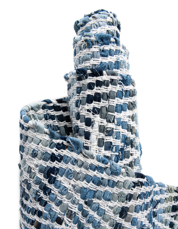 Zigzag Marina Collection Area Rug - HarborStripes Table Runner Denim  lifestyle 140