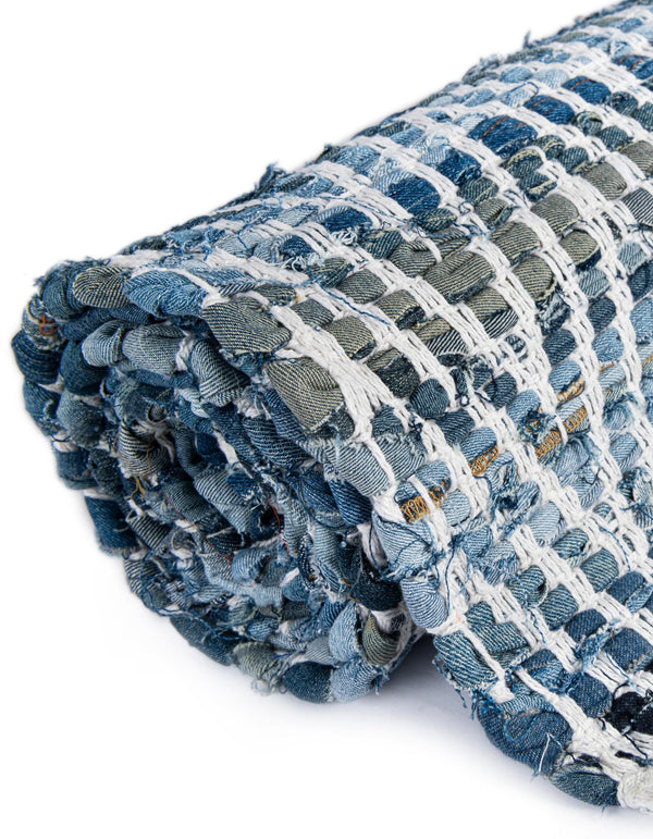 Zigzag Marina Collection Area Rug - HarborStripes Table Runner Denim  lifestyle 146