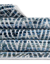 Zigzag Marina Collection Area Rug - HarborStripes Table Runner Denim  lifestyle 158