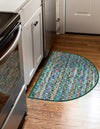 Zigzag Marina Collection Area Rug - HarborStripes Hearth Green  lifestyle 72