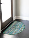 Zigzag Marina Collection Area Rug - HarborStripes Hearth Green  lifestyle 83